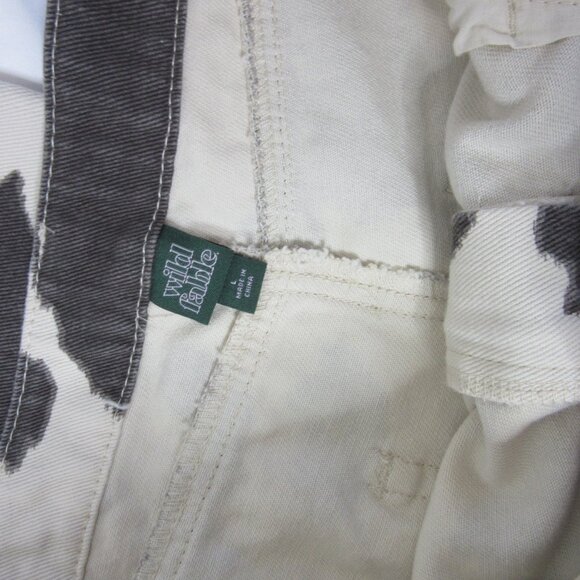 Wild Fable Denim High Rise Brown Cow Print Wide Leg Cream Indie Size Large NWT - Picture 8 of 9
